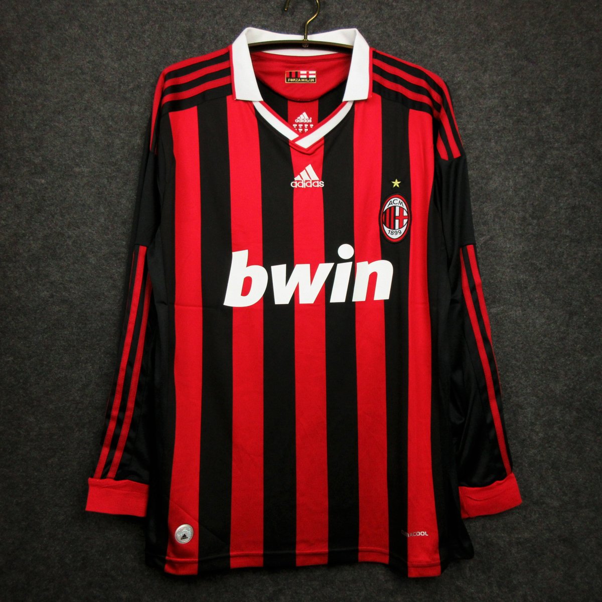Camisola Retro 2009-2010 AC Milan Home Long Sleeve Ronaldinho