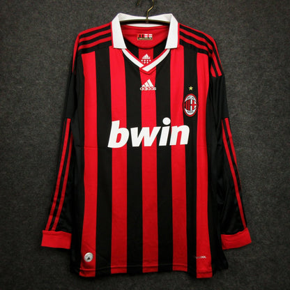 Camisola Retro 2009-2010 AC Milan Home Long Sleeve Ronaldinho