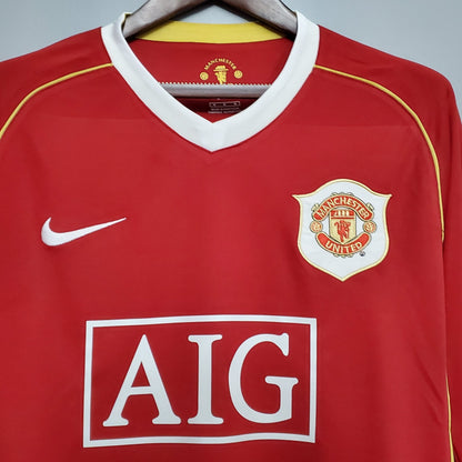 Camisola Retro 2006-2007 Manchester United Home Long Sleeve Cristiano Ronaldo / Rooney