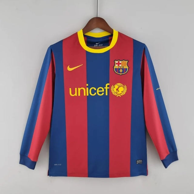 Camisola Retro 2010-2011 Barcelona Long Sleeve League Puyol