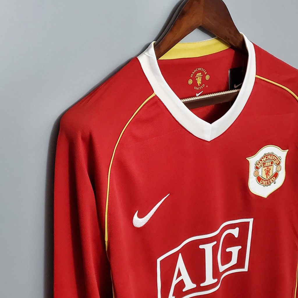 Camisola Retro 2006-2007 Manchester United Home Long Sleeve Cristiano Ronaldo / Rooney